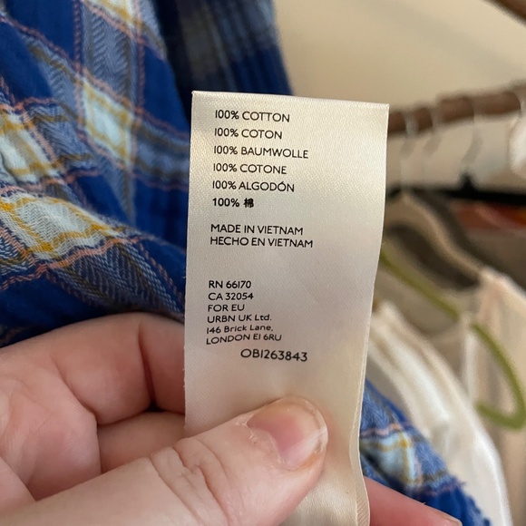 RESERVED!!! Free people Solstice Plaid cotton gauze top - oversized L - Picture 8 of 8